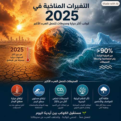 التغيرات المناخية في 2025: كوكب أكثر حرارة، ومحيطات تحمل العبء الأكبر