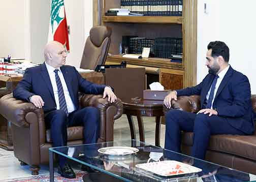 العماد جوزاف عون التقى النائب فراس حمدان وعرض معه الأوضاع العامة في الجنوب