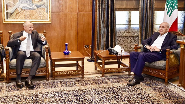 بري يوثق دمار مجدل زون وباسيل من عين التينة نرفض الفتنة وحماية المؤسسة العسكرية وعدم المساس بها 