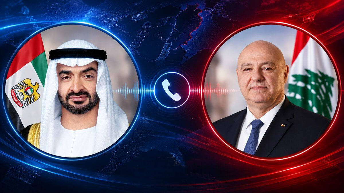 محمد بن زايد يتلقى اتصالا هاتفيا من الرئيس اللبناني