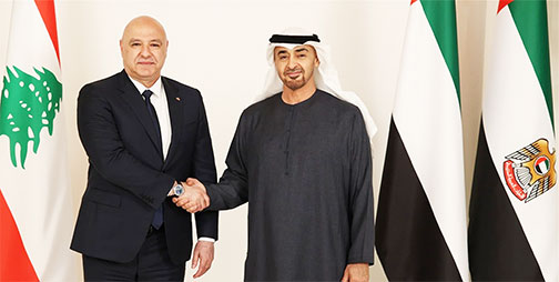 الرئيس عون تلقّى اتصالًا من رئيس دولة الإمارات العربية المتحدة وأكد له دعم بلاده للبنان والمساعدة في المجالات كافة