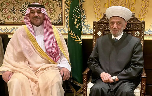مفتي الجمهورية يستقبل السفير السعودي فهد الدوسري: تأكيد على عمق العلاقات ودعم استقرار لبنان
