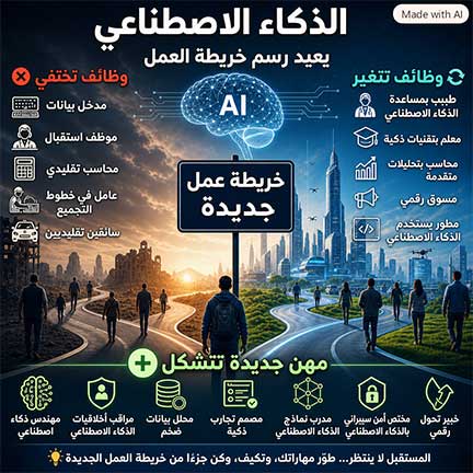 الذكاء الاصطناعي يعيد رسم خريطة العمل: وظائف تختفي، وأخرى تتغير، ومهن جديدة تتشكل