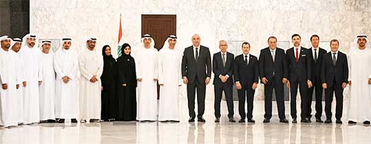 رئيس الجمهورية مستقبلاً وزير التجارة الخارجية الاماراتي: نشكر دولة الامارات على وقوفها الدائم الى جانب لبنان